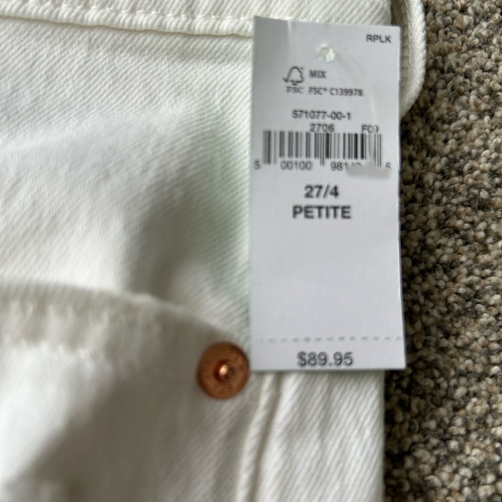 GAP White Cheeky straight high rise l Jeans 4P/27P - Picture 5 of 6